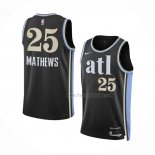 Maillot Atlanta Hawks Garrison Mathews NO 25 Ville 2023-24 Noir
