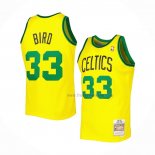 Maillot Boston Celtics Larry Bird NO 33 Mitchell & Ness 1985-86 Jaune