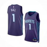 Maillot Charlotte Hornets LaMelo Ball NO 1 Statement 2022-23 Volet