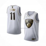 Maillot Golden Edition Brooklyn Nets Kyrie Irving NO 11 Blanc