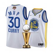 Maillot Golden State Warriors Stephen Curry NO 30 MVP 2022 NBA Finals Blanc
