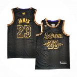 Maillot Los Angeles Lakers LeBron James NO 23 Black Mamba Noir