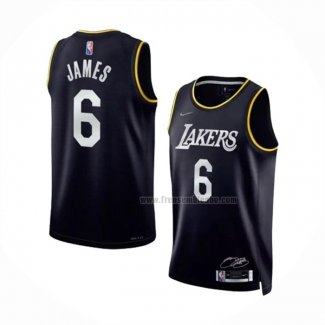 Maillot Los Angeles Lakers LeBron James NO 6 MVP 2022 Noir