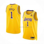 Maillot Los Angeles Lakers Trevor Ariza NO 1 75th Anniversary 2021-22 Jaune