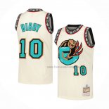 Maillot Memphis Grizzlies Mike Bibby NO 10 Mitchell & Ness Chainstitch Creme