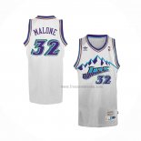 Maillot Utah Jazz Karl Malone NO 32 Retro Blanc