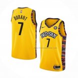Maillot Brooklyn Nets Kevin Durant NO 7 Ville 2020-21 Jaune
