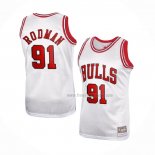 Maillot Chicago Bulls Dennis Rodman NO 91 Mitchell & Ness 1997-98 Blanc