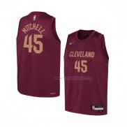 Maillot Enfant Cleveland Cavaliers Donovan Mitchell NO 45 Icon 2022-23 Rouge
