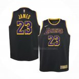Maillot Enfant Los Angeles Lakers LeBron James NO 23 Earned 2021-22 Noir