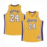 Maillot Los Angeles Lakers Kobe Bryant NO 24 Mitchell & Ness Jaune
