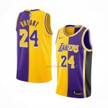 Maillot Los Angeles Lakers Kobe Bryant NO 24 Split Jaune Volet