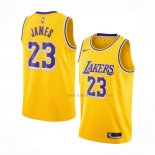 Maillot Los Angeles Lakers LeBron James NO 23 Icon 2020-21 Jaune