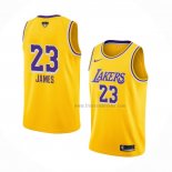 Maillot Los Angeles Lakers LeBron James NO 23 Icon 2020 Final Bound Jaune