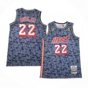 Maillot Miami Heat Jimmy Butler NO 22 Mitchell & Ness 2019-20 Gris