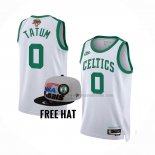 Maillot Boston Celtics Jayson Tatum NO 0 75th Anniversary 2022 NBA Finals Blanc