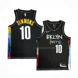 Maillot Brooklyn Nets Ben Simmons NO 10 Ville 2020-21 Noir