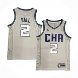 Maillot Charlotte Hornets LaMelo Ball NO 2 Ville Edition Gris
