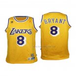 Maillot Enfant Los Angeles Lakers Kobe Bryant NO 8 Retro Jaune