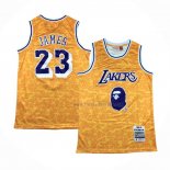 Maillot Los Angeles Lakers Bape NO 23 Mitchell & Ness Jaune