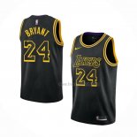 Maillot Los Angeles Lakers Kobe Bryant NO 24 Ville 2017-18 Noir