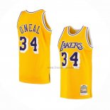 Maillot Los Angeles Lakers Shaquille O'neal NO 34 Mitchell & Ness 1996-97 Jaune