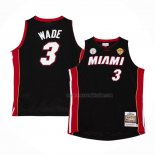 Maillot Miami Heat Dwyane Wade NO 3 Mitchell & Ness 2012-13 Authentique Noir