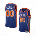 Maillot New York Knicks Jacob Toppin NO 00 Ville 2023-24 Bleu