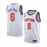 Maillot New York Knicks Kristaps Porzingis NO 6 Association Blanc