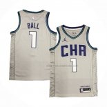 Maillot Charlotte Hornets LaMelo Ball NO 1 Ville Edition Gris