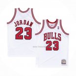 Maillot Chicago Bulls Michael Jordan NO 23 Hardwood Classics Throwback 1997-98 Blanc
