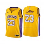 Maillot Enfant Los Angeles Lakers LeBron James NO 23 Icon 2018 Jaune
