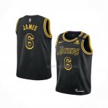 Maillot Enfant Los Angeles Lakers LeBron James NO 6 Mamba 2021-22 Noir