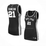 Maillot Femme San Antonio Spurs Tim Duncan NO 21 Icon 2017-18 Noir