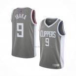 Maillot Los Angeles Clippers Serge Ibaka NO 9 Earned 2020-21 Gris