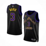 Maillot Los Angeles Lakers Anthony Davis NO 3 Ville 2023-24 Noir