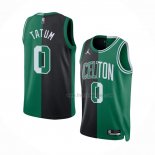 Maillot Boston Celtics Jayson Tatum NO 0 Split Noir Vert