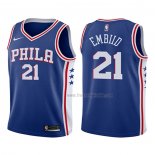 Maillot Enfant Philadelphia 76ers Joel Embiid NO 21 2017-18 Bleu