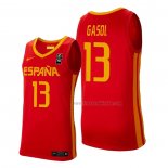 Maillot Espagne Marc Gasol NO 13 2019 FIBA Baketball World Cup Rouge