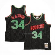 Maillot Houston Rockets Hakeem Olajuwon NO 34 Mitchell & Ness 1993-94 Noir