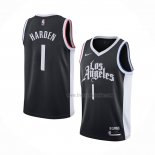 Maillot Los Angeles Clippers James Harden NO 1 Ville 2020-21 Noir