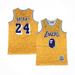 Maillot Los Angeles Lakers Bape NO 24 Mitchell & Ness Jaune