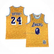 Maillot Los Angeles Lakers Bape NO 24 Mitchell & Ness Jaune