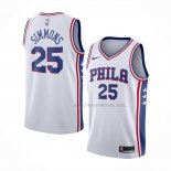 Maillot Philadelphia 76ers Ben Simmons NO 25 Association Blanc