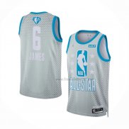 Maillot All Star 2022 Los Angeles Lakers LeBron James NO 6 Gris