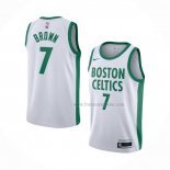 Maillot Boston Celtics Jaylen Brown NO 7 Ville 2020-21 Blanc