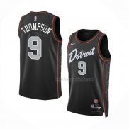 Maillot Detroit Pistons Ausar Thompson NO 9 Ville 2023-24 Noir