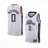 Maillot Los Angeles Clippers Russell Westbrook NO 0 Ville Blanc