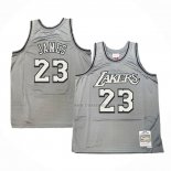 Maillot Los Angeles Lakers LeBron James NO 23 Mitchell & Ness 1996-97 Gris