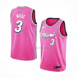 Maillot Miami Heat Dwyane Wade NO 3 Earned 2018-19 Rosa